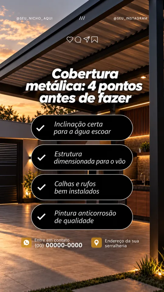 Reel: Cobertura metálica: 4 pontos antes de fazer